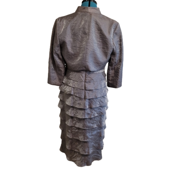 Adrianna Papell women's  Shutter-Pleated Dress + Jacket size 12 - Picture 2 of 12